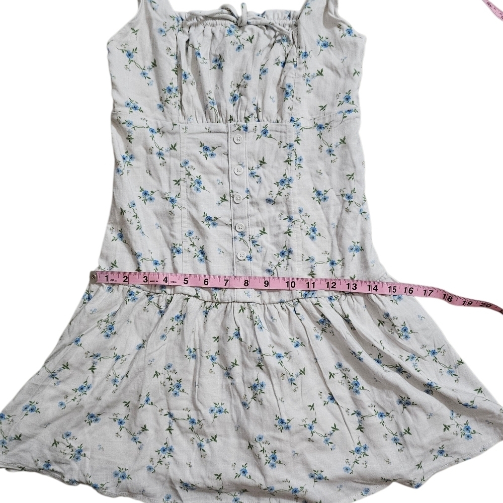 Wild Fable Emma Mini Babydoll Dress White Blue Flora - Picture 7 of 11